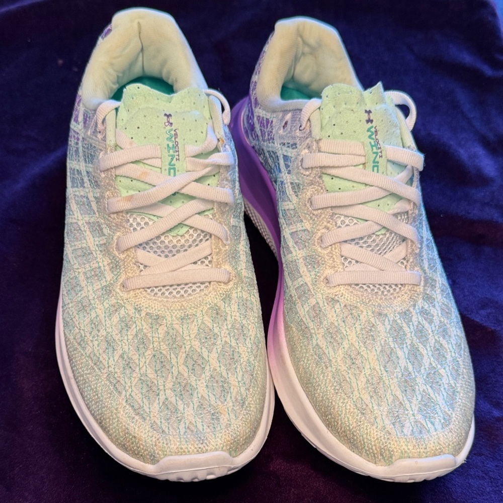 Under Armour Women's Light Green and Pink Athletic Shoes 
only used once